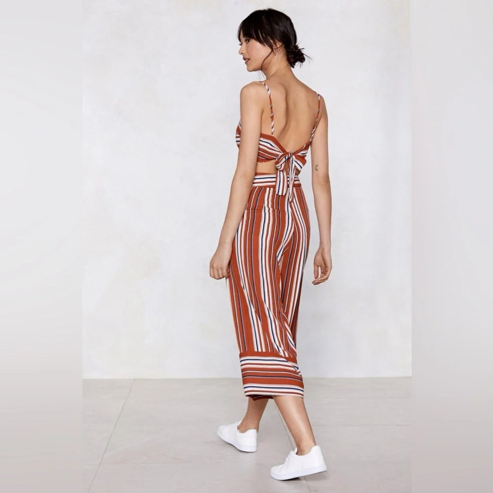 Nasty Gal It's Your Line Crop Top And Culotte Pants Set - Picture 4 of 6